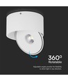 Spot en saillie orientable 20W Ø14,8cm RA90 - 3-en-1 CCT, blanc, 25 degrés, 1408lm, IP20