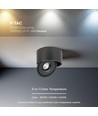 Spot en Saillie Orientable 20W Ø14,8cm - RA90, 3-en-1 CCT, Noir