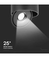 28W RA90 Påbygningsspot - Ø17,8 cm, Høyde: 8,7 cm, Svart, CCT - 3 lysfarger