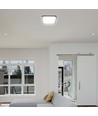 18W LED loftslampe, kvadratisk - IP44, sort kant, 4000K, 1830lm