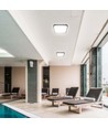18W LED loftslampe, kvadratisk - IP44, sort kant, 4000K, 1830lm