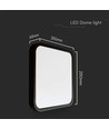 18W LED loftslampe, kvadratisk - IP44, sort kant, 4000K, 1830lm