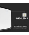 18W LED taklampa, kvadratisk - IP44, svart kant, 4000K, 1830lm