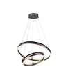 50W LED designer hanglamp - Double ring, koffiebruin, 5850lm, 3000K