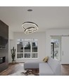 50W LED designer hanglamp - Double ring, koffiebruin, 5850lm, 3000K