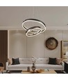 50W LED designer hanglamp - Double ring, koffiebruin, 5850lm, 3000K