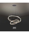 50W LED designer hanglamp - Double ring, koffiebruin, 5850lm, 3000K