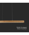 12W LED hanglamp van hout - 4000K, 80cm, incl. lichtbron