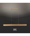 12W LED hanglamp van hout - 4000K, 80cm, incl. lichtbron