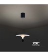 Suspension LED design 9W - 3000K, 1000lm, blanc/noir, hauteur réglable, source lumineuse incluse