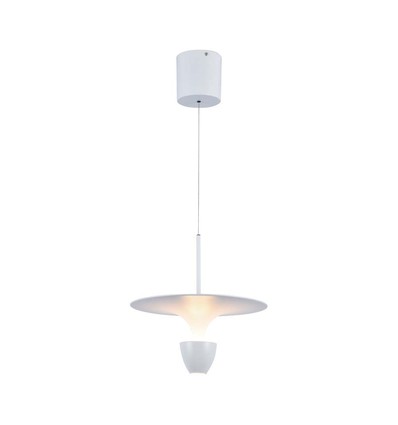 Suspension LED 9W - 30x320x100cm, 1000lm, 3000K, corps blanc/gris