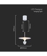 9W LED hanglamp - 30x320x100cm, 1000lm, 3000K, wit/grijze behuizing