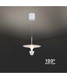 Suspension LED 9W - 30x320x100cm, 1000lm, 3000K, corps blanc/gris