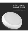 320mm 8W/16W/20W LED bulkhead - Samsung LED chip, IP65, IK08, 3-i-1 CCT, rund, hvid kant