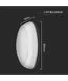 8W/16W/20W LED sensorlampe med Samsung chip - 3-i-1 CCT, IP65, Ø32cm, mikrobølge sensor, hvid kant
