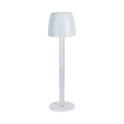 3W oppladbar LED bordlampe, touch dimbar - 310lm, 3000K, sort/transparent, høyde 37cm