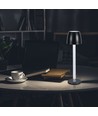 3W oppladbar LED bordlampe, touch dimbar - 3000K, 1800mAh, sort, DC 5V