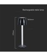 3W uppladdningsbar LED bordslampa, touch dimbar - 3000K, 1800mAh, svart, DC 5V
