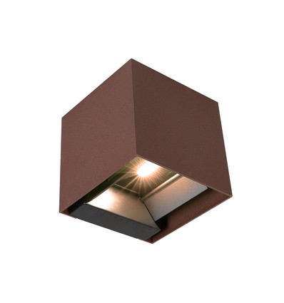 9W Solcelle vegglampe - IP65, 4000K, Corten, COB, PIR-sensor