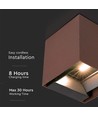 9W Solcellsvägglampa - IP65, 4000K, Corten, COB, PIR-sensor
