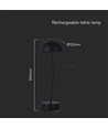 3W oplaadbare tafellamp - Touch dimbaar, zwart, 3000K, draagbaar, incl. batterij