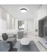 24W LED sensorlampe - IP44, Ø35cm, sort kant, indbygget sensor, fjernbetjening, inkl. lyskilde