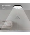 Lampe LED 24W à capteur - IP44, Ø35cm, bord noir, capteur intégré, télécommande, source lumineuse incluse
