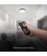 24W LED sensorlampe - IP44, Ø35cm, sort kant, indbygget sensor, fjernbetjening, inkl. lyskilde