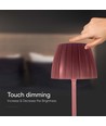 2,7W genopladelig LED bordlampe, brun - Touch dæmpbar, 3-i-1 CCT, USB-C, 5V DC, højde 34cm