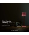 2,7W genopladelig LED bordlampe, brun - Touch dæmpbar, 3-i-1 CCT, USB-C, 5V DC, højde 34cm