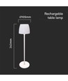 Lampe de table LED rechargeable 2,7W, blanc - Tactile dimmable, 3-en-1 CCT, USB-C, hauteur 34cm