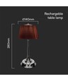 Lampe de table LED 1,5W, tactile dimmable - 3-en-1 CCT, rechargeable, Chrome Brown, batterie et prise USB-C incluses
