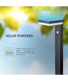 Lampe de jardin solaire 5,5W avec capteur - Noir, capteur PIR, IP54, noir