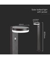5,5W LED solcelle hagelampe med sensor - IP54, 3000K, PIR sensor, sort finish
