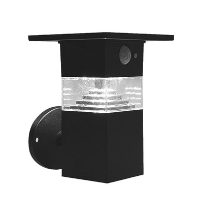 3W Solara wandlamp met sensor - IP54, 250lm, 3000K, solar, 3 jaar garantie