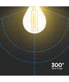 E14 6W LED filament klotlampa - P45, 600lm, klart glas