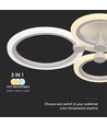 Plafonnier LED 45W - 3900lm, dimmable 3 étapes, 3-en-1 CCT, blanc, télécommande incl.