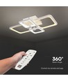 Plafonnier LED 70W avec télécommande - 6000lm, CCT, dimmable, métal blanc, 58,5 x 39 cm