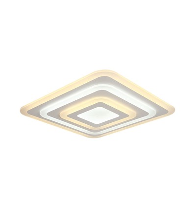 77W LED taklampe med fjernkontroll - 6700lm, dimbar, CCT, RGB, 49,5 x 49,5 cm, hvit kant