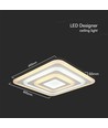Plafonnier LED 77W avec télécommande - 6700lm, dimmable, CCT, RGB, 49,5 x 49,5 cm, bord blanc