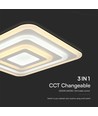 77W LED plafondlamp met afstandsbediening - 6700lm, dimbaar, CCT, RGB, 49,5 x 49,5 cm, witte rand