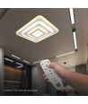 77W LED taklampe med fjernkontroll - 6700lm, dimbar, CCT, RGB, 49,5 x 49,5 cm, hvit kant