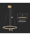 45W LED pendel, Ø60cm, Brush Gold - 5500lm, 4000K, IP20, højdejusterbar