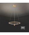 45W LED pendel, Ø60cm, Brush Gold - 5500lm, 4000K, IP20, højdejusterbar