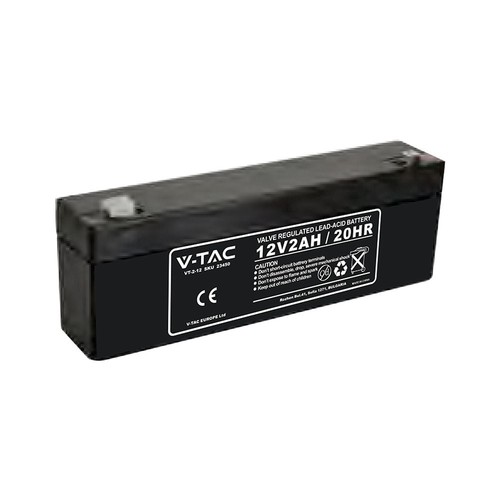 2,0Ah 12V blybatteri - 178x36x66mm, VRLA, uppladdningsbart