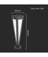 2W LED solar tuinlamp - 3000K, zwart, 3.7V batterij, IP-klasse, tot 8 uur brandtijd