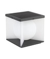 3W LED solcell trädgårdslampa, Cube - IP65, 3000K, varmvit, svart/vit, 20,5 x 20,5 cm