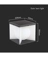 Lampe de jardin solaire LED 3W, Cube - IP65, 3000K, blanc chaud, noir/blanc, 20,5 x 20,5 cm