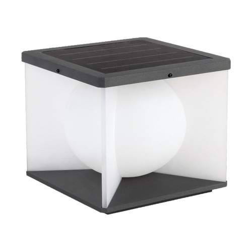 Lampe de jardin Solara avec piquet, 3000K - Solaire, IP65, gris foncé, éclairage décoratif extérieur