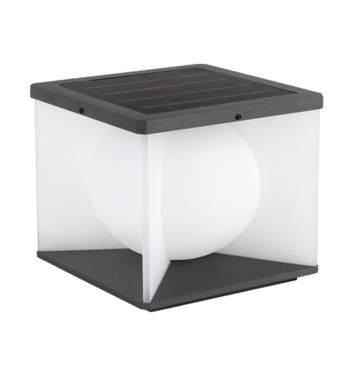 Lampe de jardin Solara avec piquet, 3000K - Solaire, IP65, gris foncé, éclairage décoratif extérieur